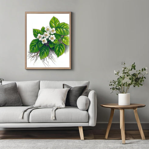 Posterizer 1 pcs-delicate art of white blossoms and lush green foliage 2-Floral & Botanical Art Gift for Men Women Entrepreneur Teens Decor for ...