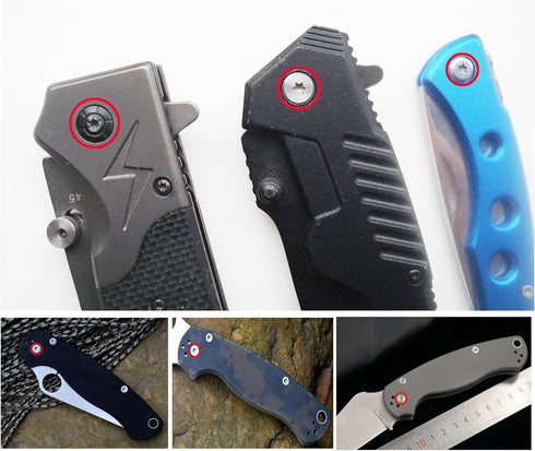 EDC Pocket Knives Handle Pivot Pin Screw Rivets, Folding Knife Gripes Shaft Fasteners,DIY Knife Handle Studs,Pack of 10pcs...