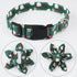Christmas Dog Collar with Flower, Christmas Pet Collars Snowflake Dog Collar Stylish Adjustable Red Green Christmas Collars for Dogs(S)...