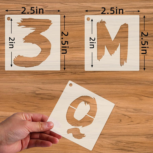 36Pcs Letter Stencils for Painting, Reusable Numbers & Alphabet Stencils,Spray Painting Stencils,Letter Stencils for Wood,Wall,Fabric,Rock,Chalkbo...