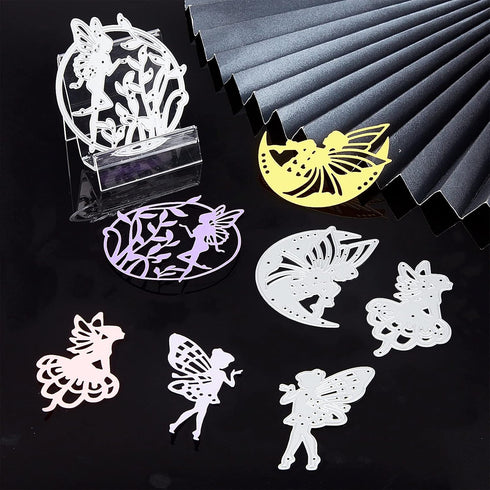 GLOBLELAND Metal Fairy People Cutting Dies Carbon Steel Cutting Dies Stencils for DIY Christmas Birthday Wedding Paper Card Making Craft Decoratio...