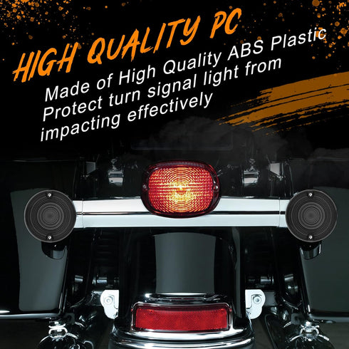 QUASCO Smoked Turn Signal Lens Cover for 3 1/4 Inch Flat Blinkers Compatible with Harley Street Glide Special Touring Softail Sportster Road King ...