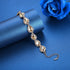 mecresh Flower Teardrop Austrian Champagne Crystal Jewelry Sets for Women or Wedding (1 Set Earring,1PCS Bracelet)...