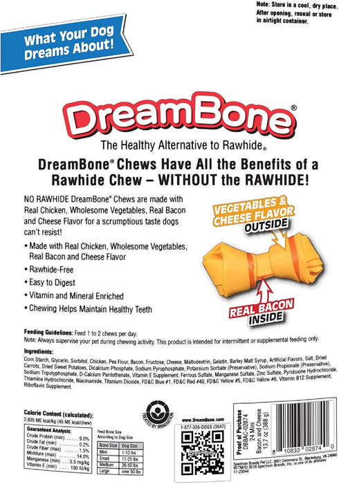 DreamBone Mini Chews, Made with Real Bacon and Cheese Flavor, Rawhide Free Dog Chews, 24 Count...
