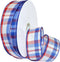 Morex Ribbon 7380 Color Chic Plaid Ribbon, 1.5" x 50 Yd, Red/White/Blue...