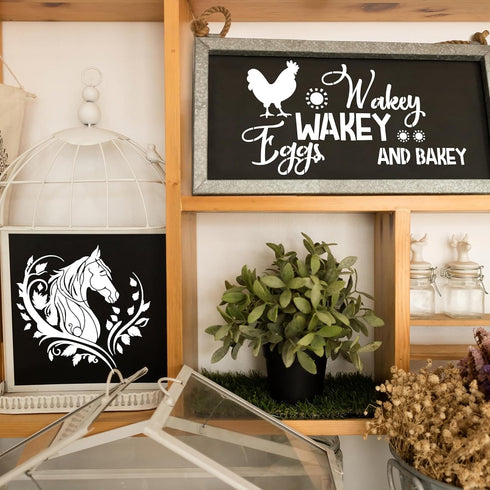 Farmhouse Animal Stencils, 18 Pack Reusable Welcome Farm Stencils for Painting on Wood Sign Decor, Pig Cow Chicken Stencils for Painting on Wood, ...