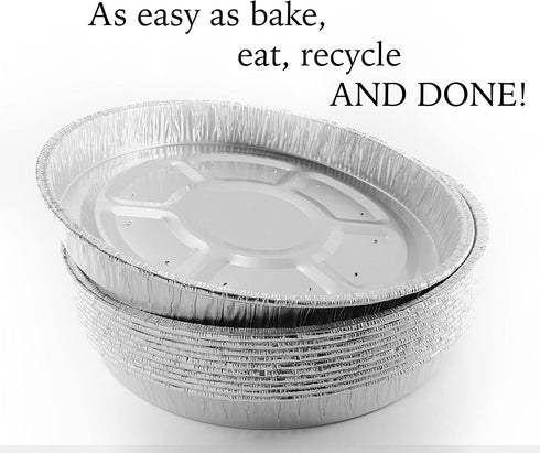 9" Aluminum Foil Pie Tins (25 Pack), Disposable Aluminum Pie Pans, Foil Pans for Baking, Cooking, Freezer Safe, Round Foil Pans, Foil Plates Perfe...