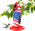 The Hummingbird Bottle Hummingbird Feeders for Outdoors Hanging, Uses Recyclable Bottles (American Flag)...
