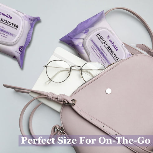 mivida Hypoallergenic Makeup Remover Wipes | 2 Pack of 25 Count | Facial Cleansing Makeup Remover Face Wipes with Hyaluronic Acid | Fragrance Free...