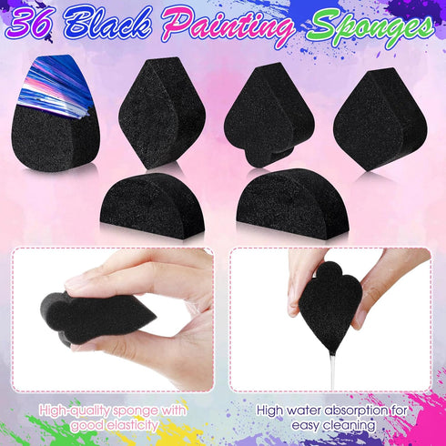 Dansib 32 Pcs Face Paint Sponges Face Painting Sponges High Density Face Painting Supplies for Kids Adults Makeup Body Art Works, Tears, Droplets,...