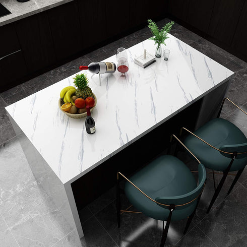 Livelynine Marble Contact Paper Peel and Stick Countertops Waterproof Marble Wallpaper Peel and Stick Kitchen Counter Top Cover White Cabinet Wall...