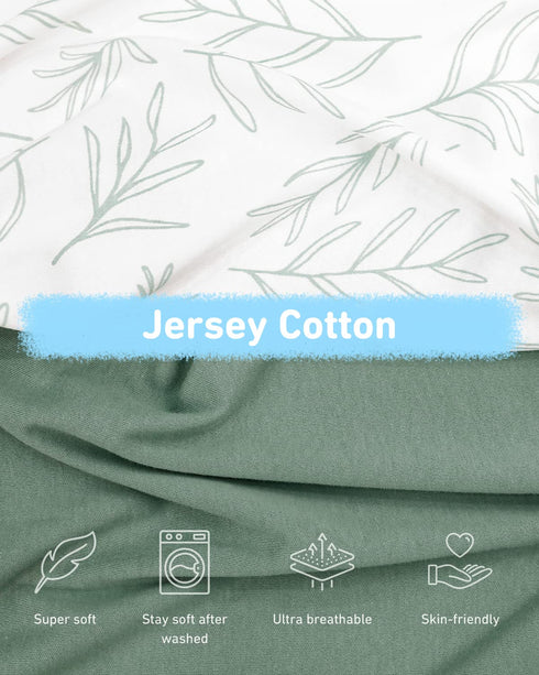 Babebay Changing Pad Cover, Ultra Soft Jersey Knit Cotton Diaper Change Table Pad Covers for Baby Girls and Boys, 2 Pack (Sage Green)...