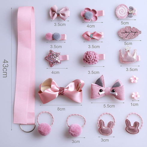 18PCS Baby Hair Accessories Set Gift Set Girl Hair Clips Hair Bow Cute Party Bowknot Flower Multi-Style Hairpin Ribbon for Little Girls Baby Toddl...