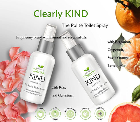 Clearly KIND, The Polite Odor Eliminator "Before you Poop" Toilet Spray | Pre Poo Essential Oil Magic Keeps the Smell Away | 100% Natural Bathroom...