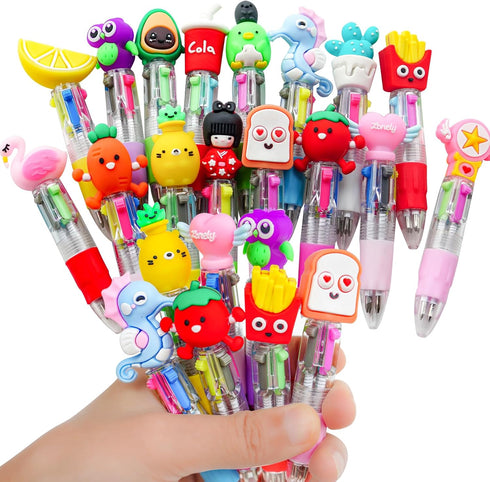 Fun Pens for Kids Multicolor Pen in One, 4-in-1 Cute Pens Bulk Kawaii Pens Mini Pens Ballpoint Pens Party Favors for Kids Birthday Gifts Classroom...