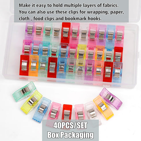 40 Pcs Sewing Clips for fabric Acrylic Multifunctional Quilting Clips?quilting supplies, sewing accessories and supplies...