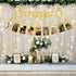 Engagement Wedding Decorations, Gold Engaged Banner and Photo Banner with Romantic Memories Picture Card Frames for Engaged/Wedding/Anniversary/Va...