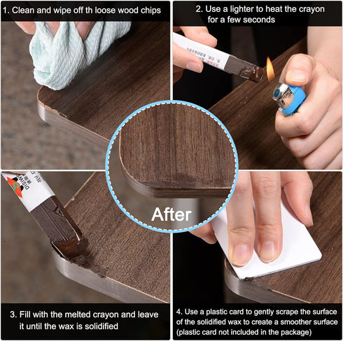 uxcell Furniture Repair Wax Filler Stick, Wood Scratch Filler Crayons Touch Up Repair Pens for Scratches Holes Floor Laminate Carpenters Tables De...