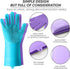 2 Pairs of Dishwashing Gloves, Kitchen Gloves for Washing Dishes, Reusable Silicon Gloves for Cleaning, 13.6 inches Purple and Blue Medium Dish Wa...
