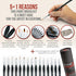 DUGATO Fine Detail Paint Brush Set (15pc) - Miniature Brushes with Ergonomic Triangular Handles & Travel Case for Acrylic, Watercolor, Oil, Models...