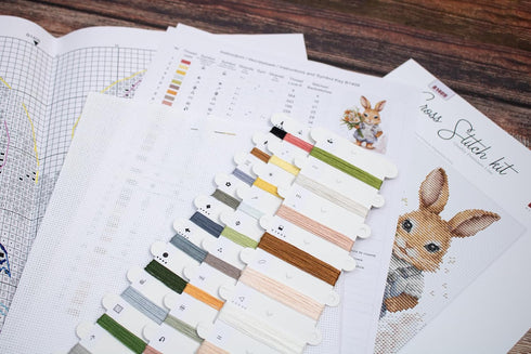 Luca-S Cross Stitch Kit The Bunny's Surprise, B1409, Counted Cross Stitch Kit for Adults, Needlecraft and Embroidery Kit...