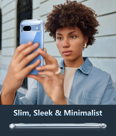 FNTCASE for Google-Pixel 8a Case Clear: Support Wireless Charging Military Grade Drop Protection Anti Yellowing Cell Phone Cover - Rugged Durable ...