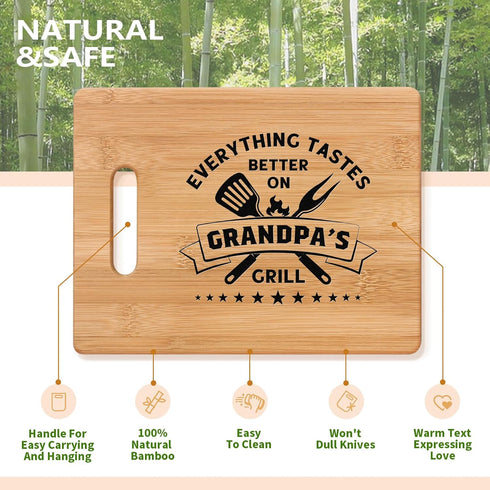 Gifts for Grandpa, Best Grandpa Birthday Gifts - Personalized Bamboo Cutting Board Gift for Grandpa Grandfather Papa, Cool Fathers Day, Christmas ...