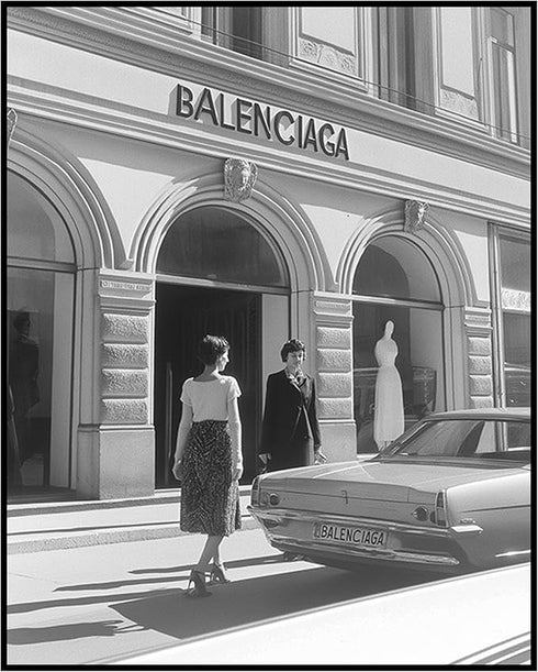 Posterizer 1 pcs-black-and-white photograph of Luxury store front 10-Photography Art-Retro Art-Gift for Women, Fashionistas, Designer Fashion Fans...