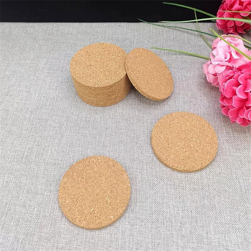 Round Trivet for Hot Pans, 6 Pack Cork Coasters for Drink, Coffee, Tea, Pots, Pans, DIY Coaster Crafting 4inch...
