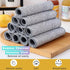 3 Pcs Upgraded Non Scratch Wire Dishcloth, Double-Sided Bamboo Charcoal Wire Miracle Cleaning Cloths, Reusable Multipurpose Wire Dishwashing Rags ...