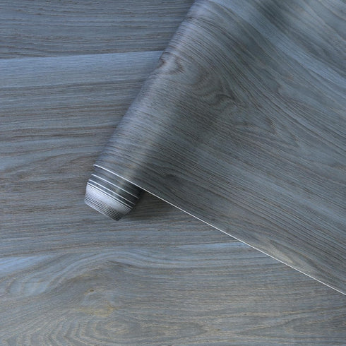 Peacock Blue Wallpaper Stick and Peel Blue Wood Grain Contact Paper for Cabinets Wood Look Wallpaper with Air Guide Slot Design 16x118inch Wood Vi...