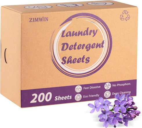 Laundry Detergent Sheets, 200 Loads Lavender Laundry Soap Strips - No Plastic Jug Travel Portable Liquidless Washing Supplies Eco-Friendly Hypoall...