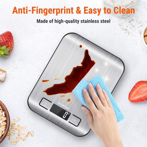 AccuWeight 211 Digital Kitchen Food Scale for Cooking Baking Coffee Scale 5000g by 1g with Tare and LCD Display Food Weight Scale, 8.11×6.42×1.18"...