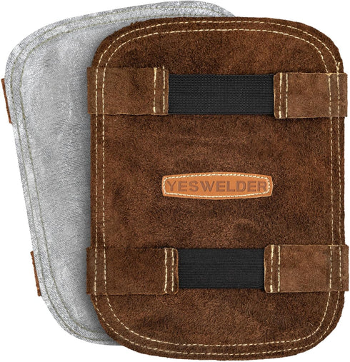 YESWELDER Hand Heat Shield, Welding Hand Shield Split Cowhide Leather Aluminized Back Welding Hand Pad for Welder...
