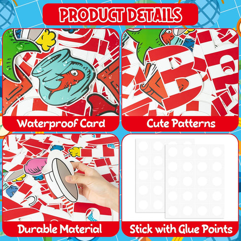 228 First Day of School Seuss' Letters Cutout Bulletin Boards, Numbers Punctuation Symbols Back to School Bright Bulletin Board Letters Accents Po...