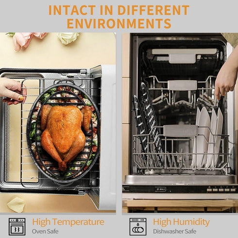 JY COOKMENT Cooling Roasting Rack with Integrated Feet, Enameled Coating, PTFE Free, Great for Cooking, Drying, Grilling, Dishwasher Safe (10inch*...