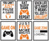 Noare Video Game Canvas Printing Wall Art Funny Gaming Poster Inspirational Quote Picture for Kids Teen Boy room Bedroom Playroom Home Decor,6 pcs...