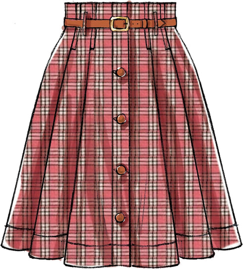 McCall Pattern Company McCall's Women's Knee Length Pleated Skirt, Sizes 14-22 Sewing Pattern...