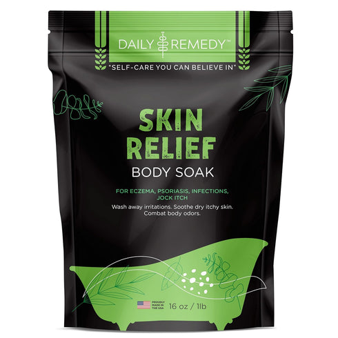 DAILY REMEDY Skin Relief Body Soak - for Psoriasis/Eczema Relief, Dry Itchy Skin - Natural Dead Sea Salt, Epsom Salts, Tea Tree/Lavender Essential...