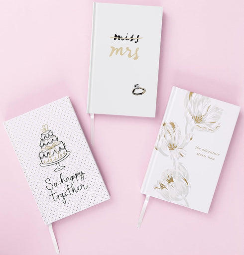 Kate Spade New York Bridal Journal Notebook, 8.25" x 5.25" Hardcover Journal with 200 Lined Pages, Miss to Mrs....