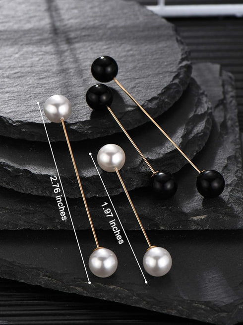6 Pieces Sweater Shawl Clips Retro Pearl Brooch Pins Crystal Cardigan Collar Clip Dress Shirt Clip for Back Cinch and Waist for Women Girl Clothin...