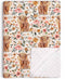 Highland Cow Boho Floral Baby Blanket Unisex, Soft Newborn Minky Blankets with Double Layer Dotted Backing, Farmhouse Themed Receiving Blankets, T...