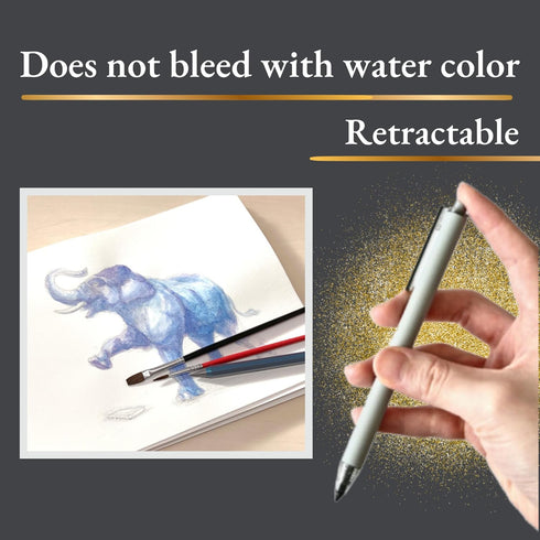 SUN-STAR Stylish Metal Pencil Metacil Retractable Click Pencils for Artist Drawing, Sketching, Non-Sharpening, Pencil Lead Color: Black H, Yellow...