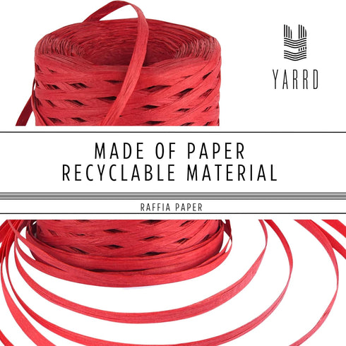 218 Yards Red Raffia Ribbon for Gift – 360 Feet Roll Paper Twine Ribbon Red Color 1/4 Inch Width Craft Raffia Ribbon for DIY Raffia Wrapping Ribbo...