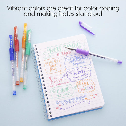 BAZIC Scented Glitter Neon Metallic Gel Pen, 24 Color Smooth Writing for Drawing Coloring Greeting Card Art Christmas Gift (24/Pack), 1-Pack...
