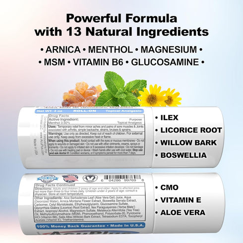 AcuPlus - Pain Relief Roll On - Topical Anti Inflammatory to Soothe Muscles & Joints - Arthritis Pain Reliever, Bursitis, Tendonitis Cream - TSA C...