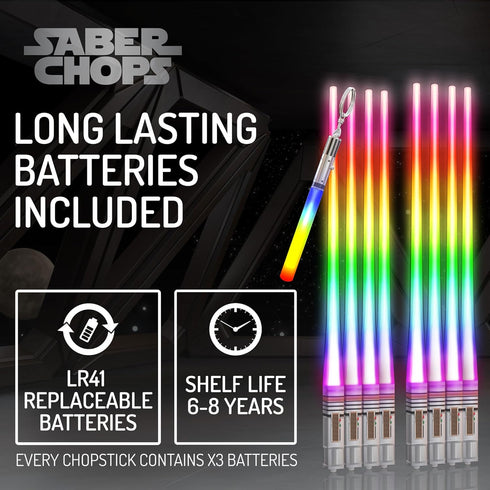 LIGHTSABER CHOPSTICKS LIGHT UP STAR WARS CHOPSTICK LED Glowing Light Saber Chop Sticks REUSABLE Sushi Sabers Cool Fun Geeky STARWARS Chop Stick Se...