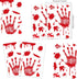 KUUQA 4 Pcs Bloody Handprint Clings Horror PVC Stickers Decals for Halloween Decorations...