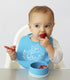 modern-twist Bucket-Bib 100% Food-Grade Silicone, Waterproof and Reusable, Owls – Electric Blue...