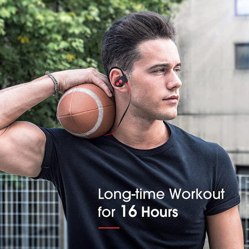 Bluetooth Headphones V5.0, Flame Running Headphones w/16 Hrs Playtime, Bass+ HD Stereo Wireless Sports Earphones w/IPX7 Waterproof Earbuds in Ear ...